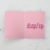 Retro Glam Meisjes Verjaardag Kaart Waterverf (Binnen)