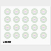Retro Glam Mint Green en Opal Envelope Seals Ronde Sticker (Vel)