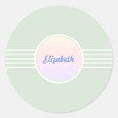 Retro Glam Mint Green en Opal Envelope Seals Ronde Sticker (Voorkant)