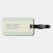 Retro Glam Persoonlijke Mintgroene en Opal Bagagelabel (Achterkant horizontaal)