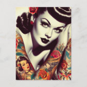 Retro Glam Pin-up Briefkaart (Voorkant)