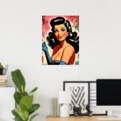 Retro Glam Pin-up Poster (Thuiskantoor)