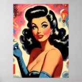 Retro Glam Pin-up Poster (Voorkant)
