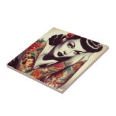 Retro Glam Pin-up Tegeltje (Zijkant)