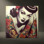 Retro Glam Pin-up Tegeltje