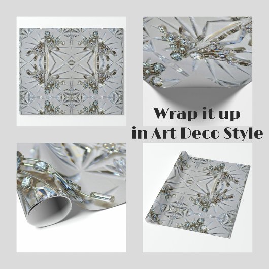 Retro Glam Rhinestones Elegant Cadeaupapier