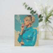 Retro Glam Roken Mode Briefkaart (Staand voorkant)