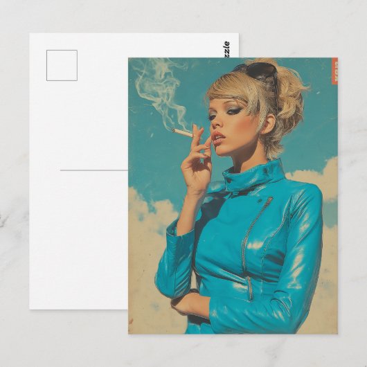 Retro Glam Roken Mode Briefkaart (Voorkant / Achterkant)