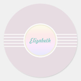 Retro Glam Roze en Opale Zakzegels Ronde Sticker