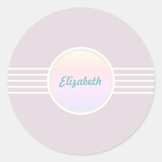 Retro Glam Roze en Opale Zakzegels Ronde Sticker (Voorkant)