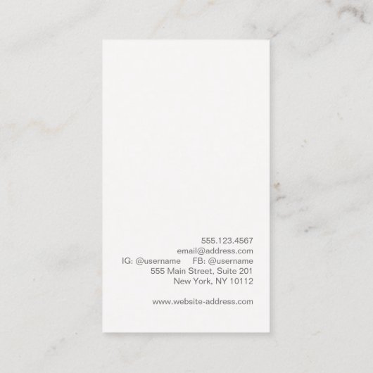 Retro Glam schoonheid en Mode Visitekaartje (Achterkant)