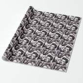 Retro Glam Tattoo Meisjes Cadeaupapier (Uitgerold)