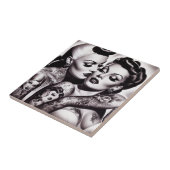 Retro Glam Tattoo Meisjes Tegeltje (Zijkant)