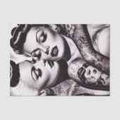 Retro Glam Tattoo Meisjes Tissuepapier (Voorkant)