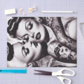 Retro Glam Tattoo Meisjes Tissuepapier (Craft)