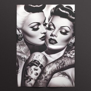 Retro Glam Tattoo Meisjes Tissuepapier