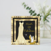 Retro Glamor Hollywood Fabulous 50 Gold Deco 2 Kaart (Staand voorkant)