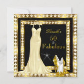 Retro Glamor Hollywood Fabulous 50 Gold Deco 2 Kaart (Voorkant)