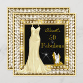Retro Glamor Hollywood Fabulous 50 Gold Deco Kaart (Voorkant / Achterkant)