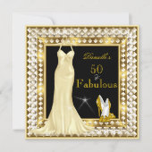 Retro Glamor Hollywood Fabulous 50 Gold Deco Kaart (Voorkant)