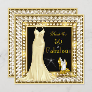 Retro Glamor Hollywood Fabulous 50 Gold Deco Kaart