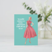 Retro Glamor Woman Sarcastic Birthday Briefkaart (Staand voorkant)