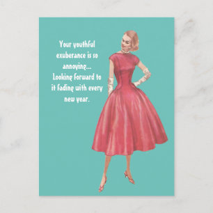 Retro Glamor Woman Sarcastic Birthday Briefkaart