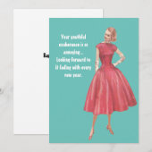 Retro Glamor Woman Sarcastic Birthday Kaart (Voorkant / Achterkant)