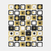 Retro Glamorous Gold Fleece Blanket Deken (Voorkant)