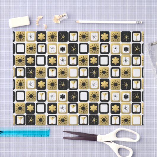 Retro Glamorous Gold Tissue Paper Tissuepapier (Craft)