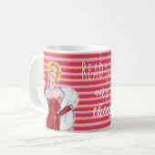 Retro Glamour and Red Stripes Motivational Koffiemok (Voorkant links)