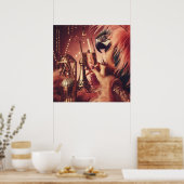  retro glamour art deco lifestyle poster (Keuken)