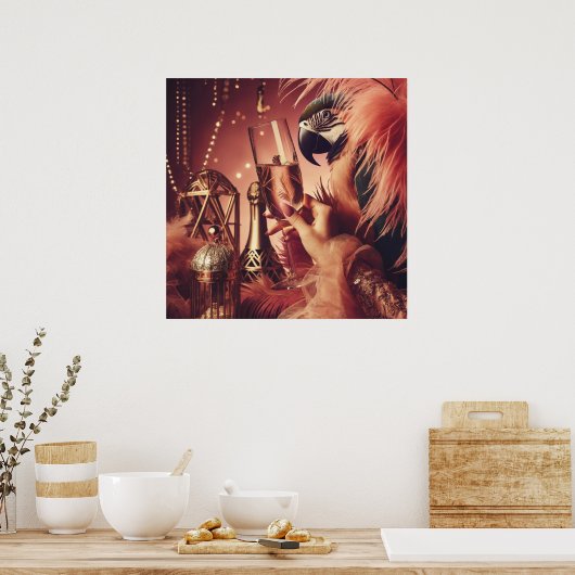  retro glamour art deco lifestyle poster (Keuken)