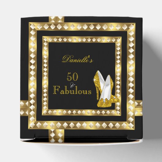 Retro Glamour Hollywood Fabulous 50 Gold Deco Box Bedankdoosjes (Bovenkant)