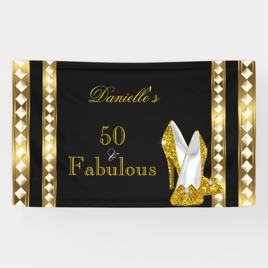 Retro Glamour Hollywood Fabulous 50 Gold Deco Heel Spandoek (Horizontaal)