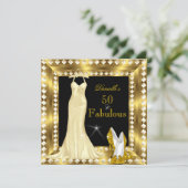 Retro Glamour Hollywood Prachtig 50 Goud Deco 3 Kaart (Staand voorkant)