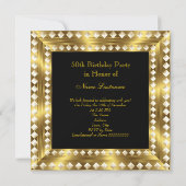 Retro Glamour Hollywood Prachtig 50 Goud Deco 3 Kaart (Achterkant)