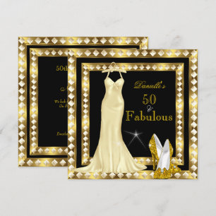 Retro Glamour Hollywood Weelderig 50 Goud Deco 2 Kaart