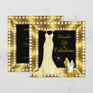Retro Glamour Hollywood Weelderig 50 Goud Deco 3 Kaart