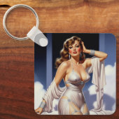 Retro glamour meisje 40's sleutelhanger (Voorkant)