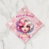 Retro Glamour Meisje Animatie Schattigee Cartoon B Bedankjes Labels (Voorkant)