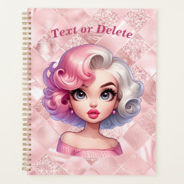 Retro Glamour Meisje Animatie Schattigee Cartoon B Planner