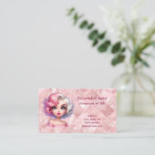 Retro Glamour Meisje Animatie Schattigee Cartoon B Visitekaartje (Staand voorkant)