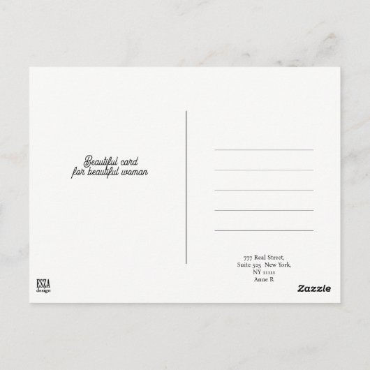  retro glamour meisje met poedel briefkaart (Achterkant)