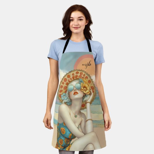 Retro Glamour Strandvibes met Monogram Schort (Gedragen)