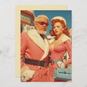 Retro Glamour Winter Couple Style Feestdagenkaart (Voorkant / Achterkant)