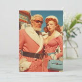 Retro Glamour Winter Couple Style Feestdagenkaart (Staand voorkant)