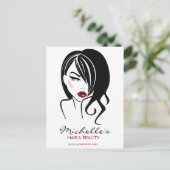 Retro Glamour Zwart Wit Mode Meisje Kapsalon Briefkaart (Staand voorkant)