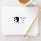 Retro Glamour Zwart Wit Mode Meisje Kapsalon Etiket (Insitu)