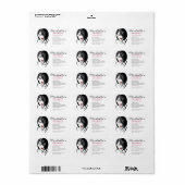 Retro Glamour Zwart Wit Mode Meisje Kapsalon Etiket (Full Sheet)